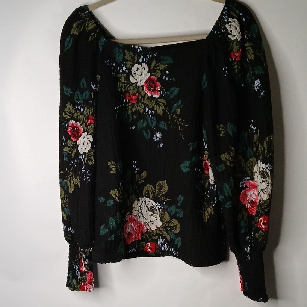 Loft Floral Black Blouse